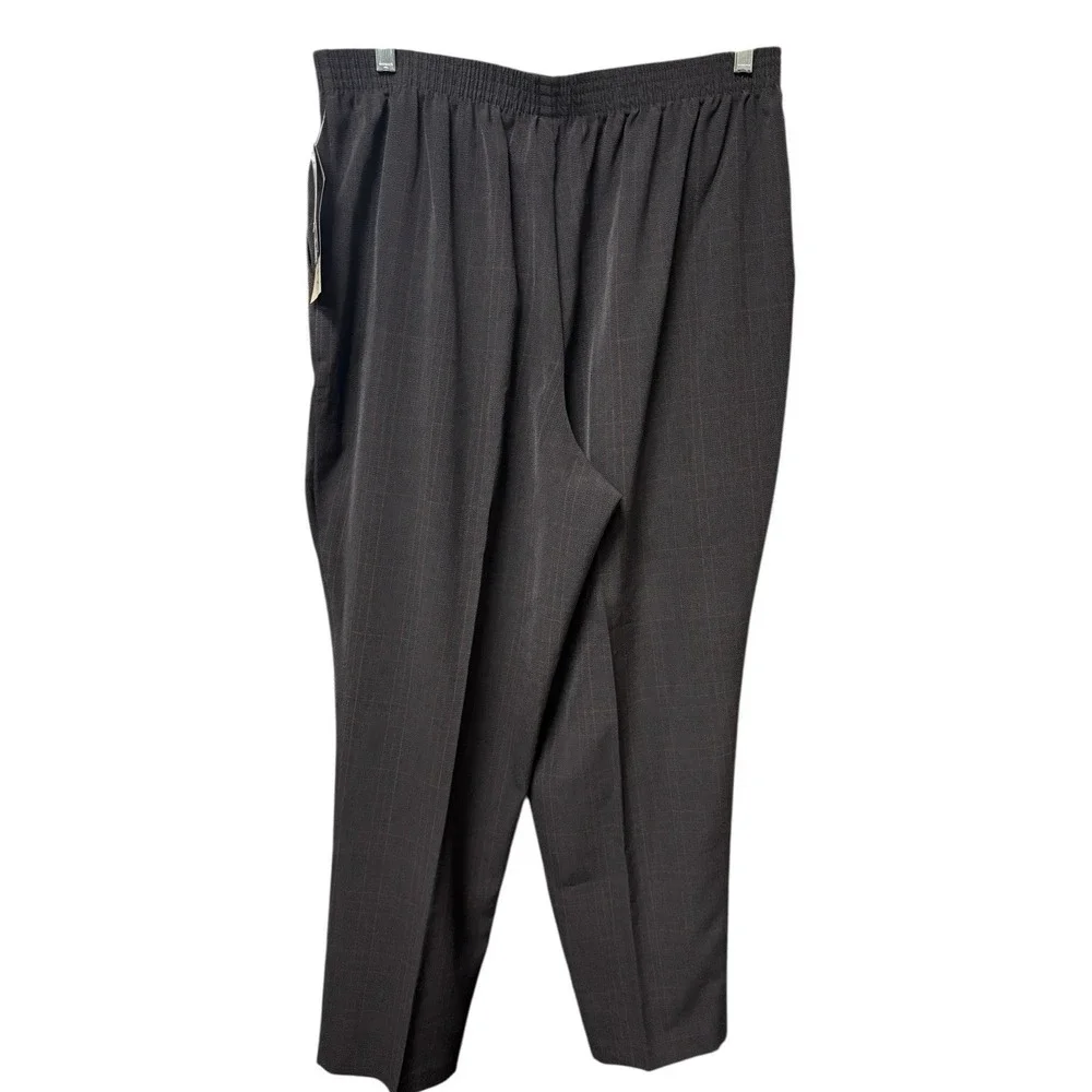 Vintage Donnkenny Woman Size 22W Black Red Plaid Dress Slacks Elastic NWT - Picture 4 of 14